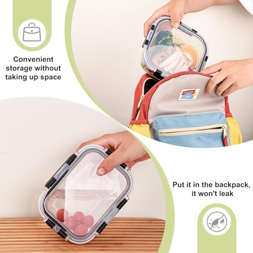 8-Pack Glass Food Storage Containers with Airtight Locking Lids - BPA Free