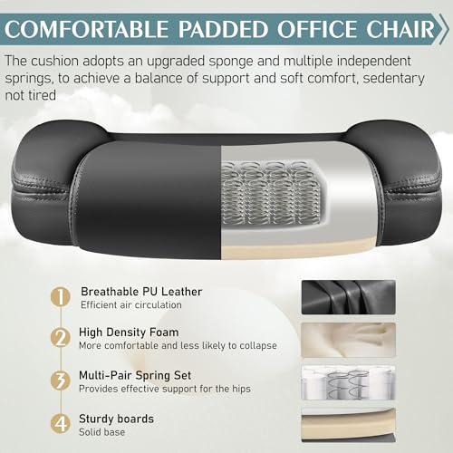 Ergonomic PU Leather Office Chair with Flip-Up Armrests and Swivel