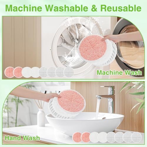 8-Pack Microfiber Spin Mop Replacement Pads for Hard Floor Cleaners