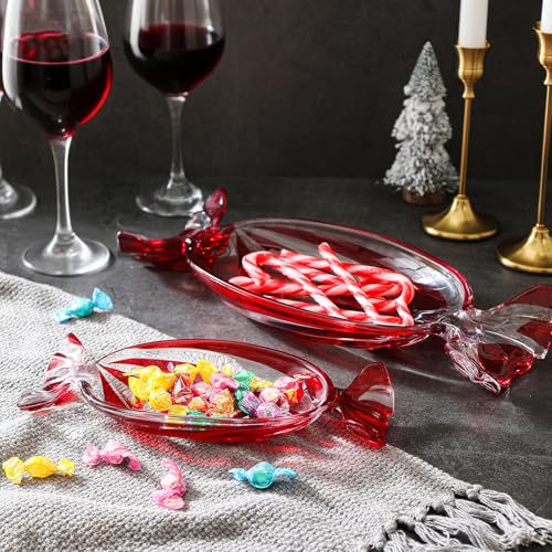Blue Round Christmas Candy Glass Plate Serving Tray – Christmas Theme Display