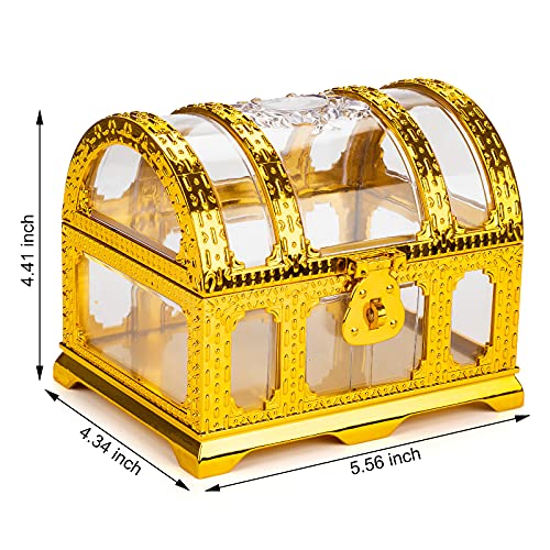 Kids Pirate Treasure Chest with Lock and Keys, Storage Box for Toys