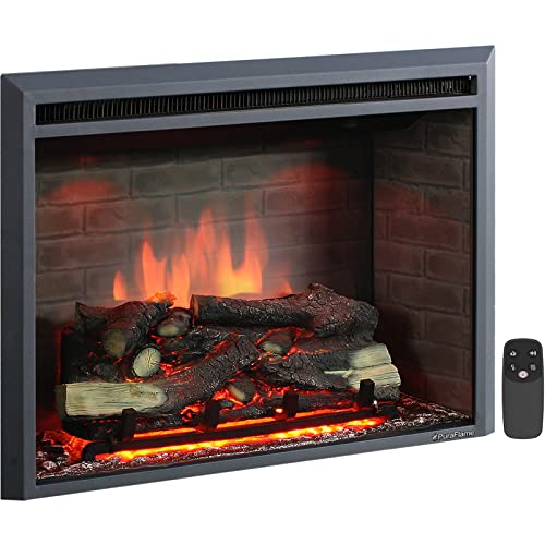 Electric Fireplace Insert with Sound and Remote Control 33 Inch