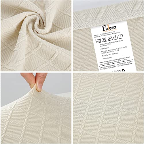 Stretch Jacquard Dining Bench Cover - Washable Slipcover Protector