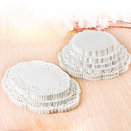 4.5-Inch Round White Paper Doilies - Decorative Lace Design, 100-Pack