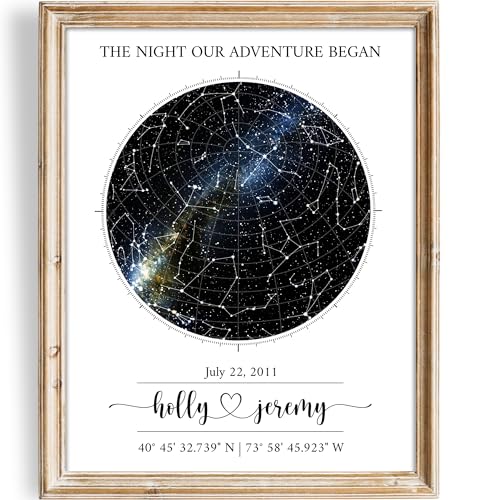 Custom Star Map Art Print Personalized Night Sky Wedding Anniversary Gift