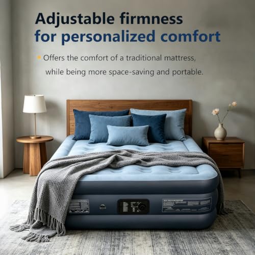 Full Size Air Mattress with Built-in Pump - 18 Inch Raised Inflatable Bed