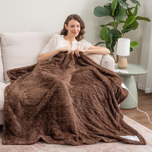 Reversible Electric Heated Throw Blanket - Soft Plush 50"x60"