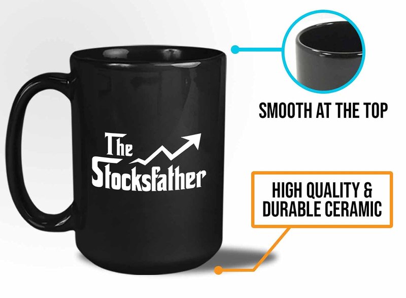 Stock Trader Coffee Mug - The Stocksfather - Investment Stock Market Traders Brokers Financial Adviser 15oz Black