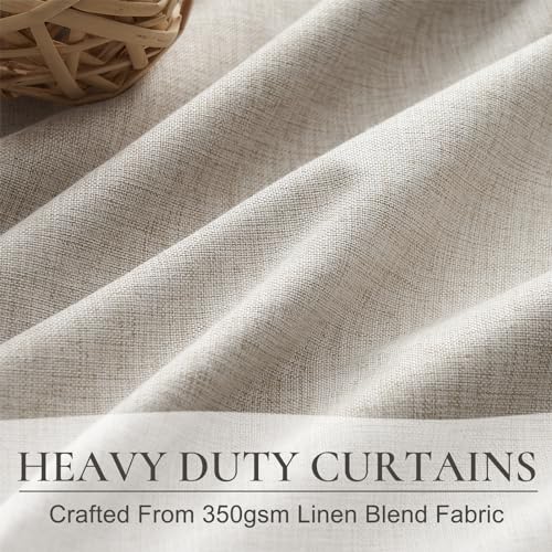 100% Blackout Thermal Curtains 84" Length, 2 Panels Set - Off White