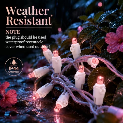 Heyworld 100 LED Pink Twinkle Christmas String Lights Romantic Glow