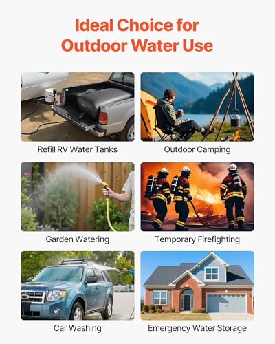 87.2 Gal Collapsible Water Storage Bladder, Wear-Resistant PVC Tank