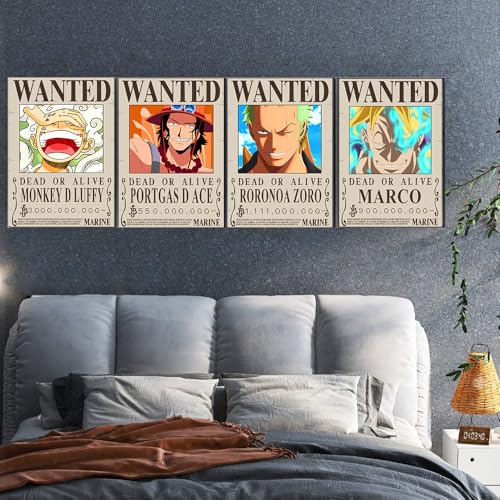 Anime Wanted Posters Set 25PCS Straw Hat Crew Bounty Art Prints
