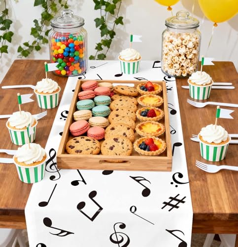 6 Pcs Music Notes Plastic Table Runner 14x108 inch for Party Wedding Birthday Baby Shower