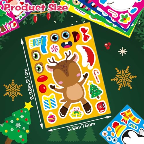 Christmas Mix and Match Stickers for Kids - Make Your Own Holiday Characters, 32 Sheets