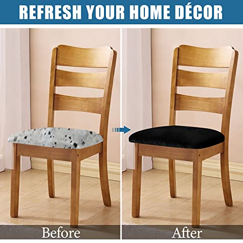 Velvet Dining Chair Covers Set of 4 | Soft Stretch Fit, Washable