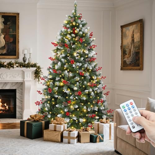6ft Prelit Pre-Decorated Artificial Christmas Tree with Lights & Remote