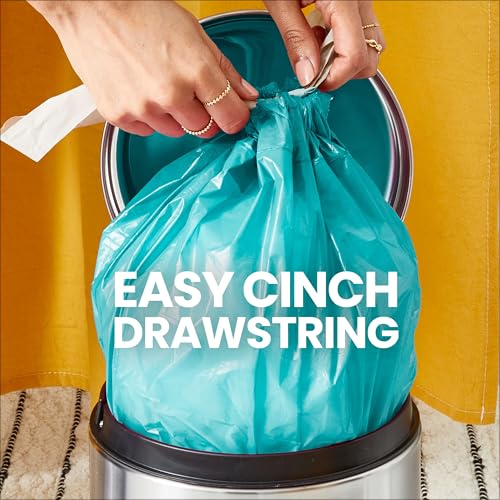 4 Gallon Small Drawstring Trash Bags, Tropical Scented - 80 Count