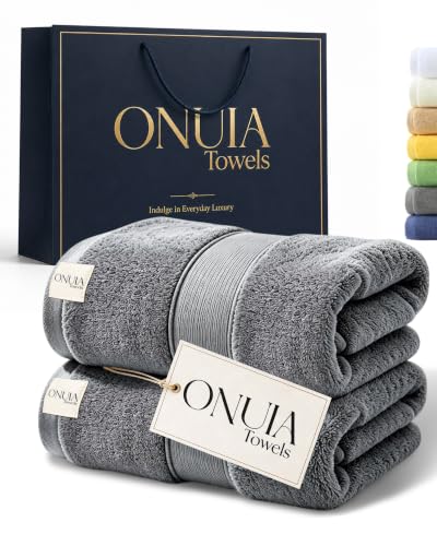 Luxury 100% Cotton Bath Towels Set, 600 GSM Ultra-Soft Absorbent Towel - 2 Pack