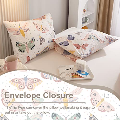 Butterfly Print 100% Cotton Twin Duvet Cover Set - 3-Piece Kids Bedding