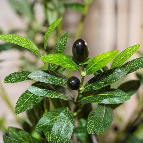 6ft Artificial Olive Tree with Realistic Leaves & Fruits