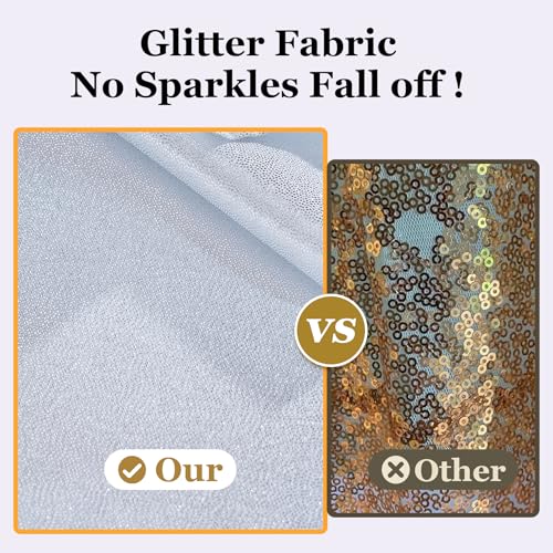 Htper 2 Pack 60x102in Sequin Silver Tablecloths Waterproof Shimmer for Rectangular Tables