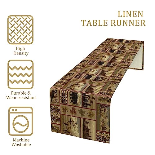 13x36in Retro Rustic Table Runner – Farmhouse Decor, JESTRONRY 13x36in (Retro Rustic-11) Linen Cotton