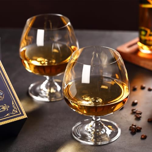 Comfit Classic 22oz Crystal Brandy Snifter Glasses Set of 2 - Elegant Cognac Drinkware
