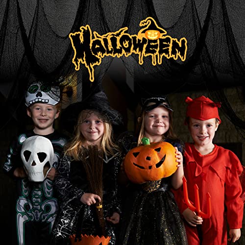 Black Halloween Creepy Cloth 6-Pack (30x72") – Spooky Decor for Haunted House