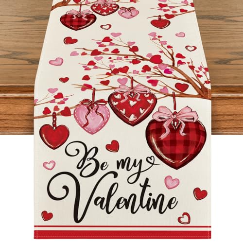 Artoid Mode Heart Branch Valentine Table Runner 13x72 Inch Home Decor