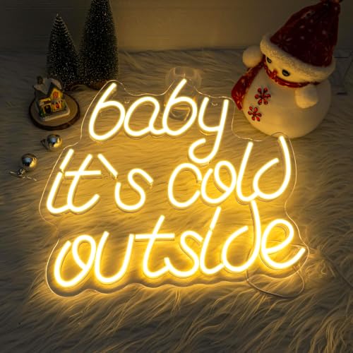 Baby It's Cold Outside Neon Sign LED Neon Light Decor for Winter Home Party - Looklight (Variation: Baby It's Cold Outside)