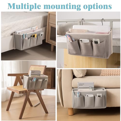 Bedside Caddy Organizer - Hanging Bedside Storage Bag for Dorm & Home