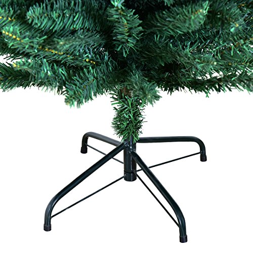 GIANTEX 7ft Artificial Pencil Christmas Tree with Hinged Branches & Metal Stand - Green, Space-Saving Holiday Decor