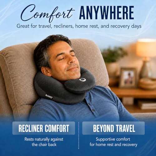 Travel Neck Pillow for Pain Relief - Adjustable and Washable