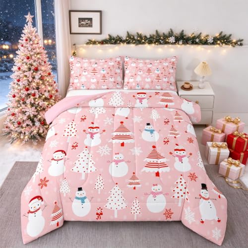Feelyou Full Size Christmas Tree Snowman Dots Kids Comforter Set Multi 07