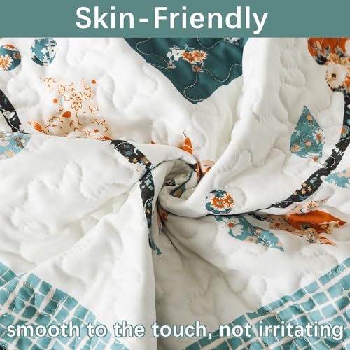 BEDIFANY Floral King Quilt Set - 3-Piece Lightweight Bedspread Coverlet