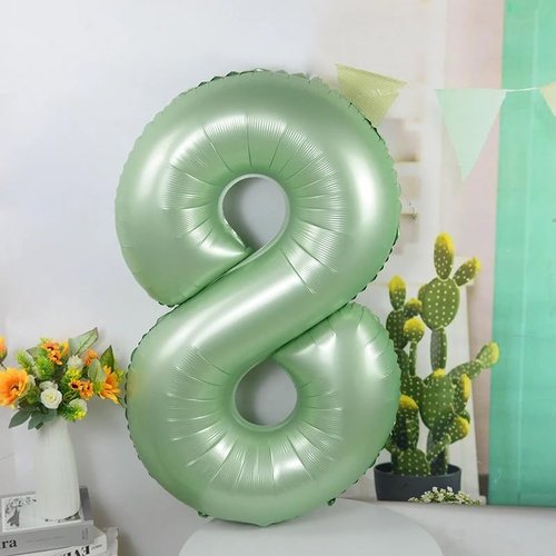 40 Inch Olive Green Number 8 Balloon | Perfect for 8th Birthday, Weddings & Graduations