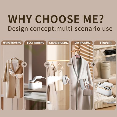 Portable 1200W Clothes Steamer with Ceramic Panel and 220ml Water Tank