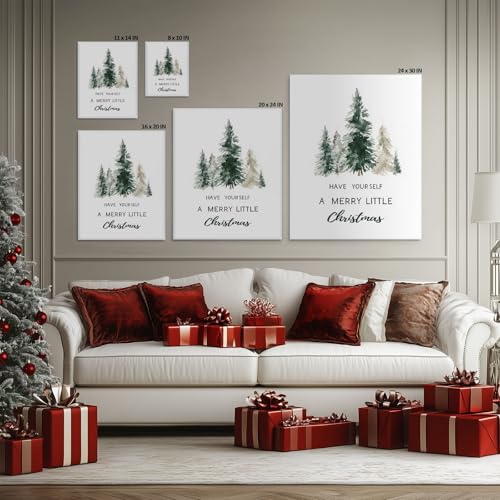 B.B.F MAKE Christmas Trees Wall Art Canvas - 16x20 Inch Rustic Holiday Decor
