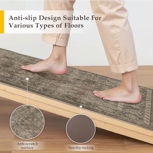 2-Piece Anti-Fatigue Kitchen Mat Set, Waterproof Cushioned Standing Rugs