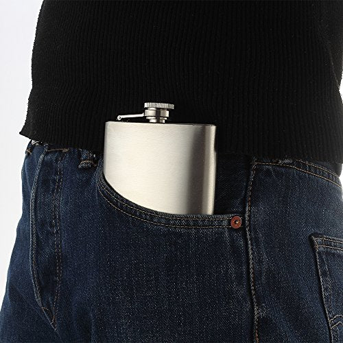 8 oz Stainless Steel Hip Flask Set with Funnel - QLL 3-Pack for Travel & Gifts