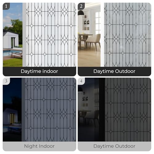 Dusseldorf Window Privacy Film - Decorative Static Cling, 17.5" x 78.7"