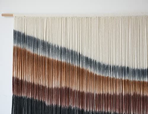 Large Macrame Wall Hanging - Boho Tie-Dye Tapestry 57x35" Woven Wall Art
