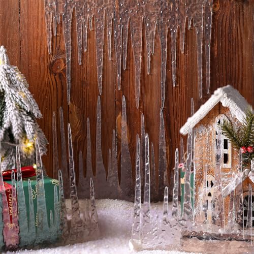 Christmas Glitter Icicle Fringe Decoration Set - 4 Pieces, 7.9x47 Inches