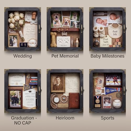 11x13 Deep Shadow Box Frame with Glass Door for Memorabilia and Keepsakes