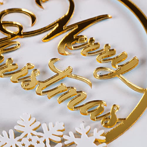 Acrylic Christmas Cake Topper - Merry Holiday Hat for Birthday, Baby Shower & Party