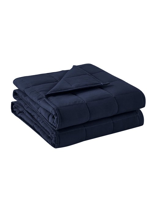 BB BLINBLIN Weighted Blanket Heavy Blanket for Cool & Restful Sleep, Premium Soft Material and Glass Beads (Navy Blue, 80''x87'' 25lbs), Two Persons(110~190lb) Sharing Use on Queen/King Bed…