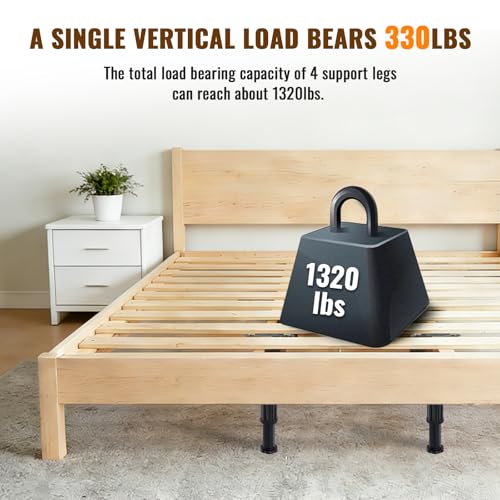 Adjustable Bed Frame Support Legs 7.8-13 Inch - 4 Pack Heavy Duty Slat Legs