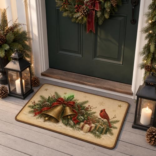 Christmas Take Off Your Shoes Doormat - White Holiday Welcome Rug
