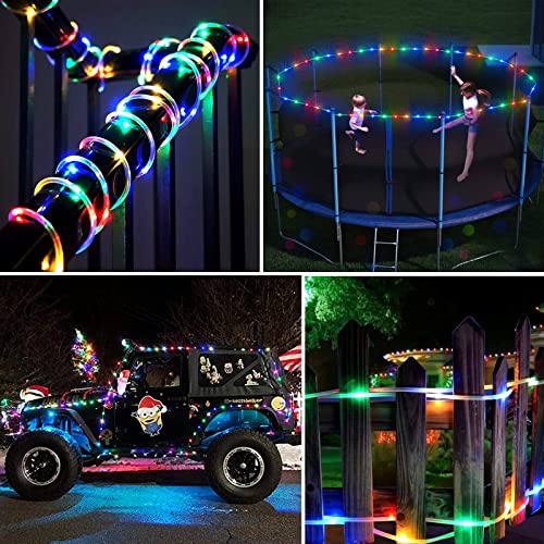 2 Pack Battery Operated LED Rope Lights, 66ft Waterproof String Lights