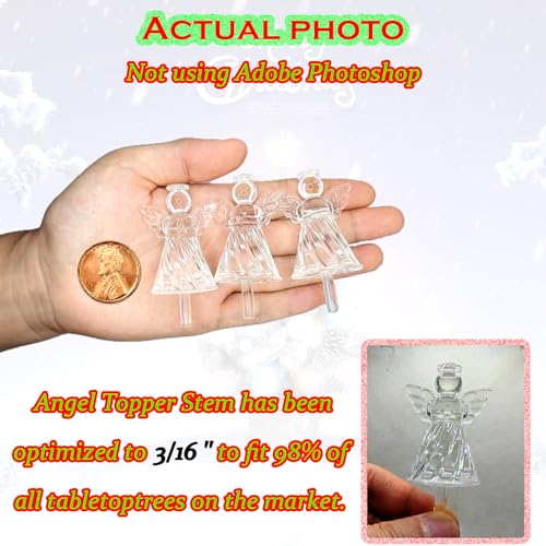 YOULIK Clear White Angel Tree Topper for Christmas Ceramic Decor - 7 Pack